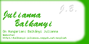 julianna balkanyi business card